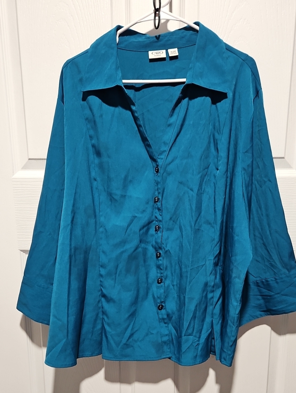 Cato Teal Button-Down Women's Shirt